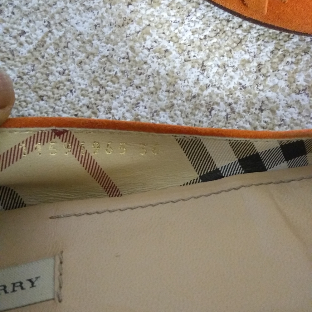Burberry Orange Suede Flat Shoes - Picture 7 of 8